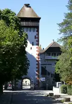Rheinfelden AG, der Kupferturm oder Storchennestturm von 1360, stadteinw�rts gesehen, Teil der mittelalterlichen Stadtbefestigung, Sept.2019