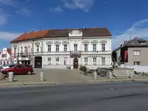 Stary Plzenec, historische H�user am Masarykovo Namesti (06.07.2019)