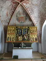 Egtved, sp�tgotische Kalkmalereien von 1450 im Chor der Ev. Kirche (23.07.2019)
