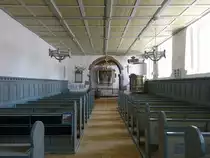B�kke, Innenraum der romanischen Ev. Kirche (23.07.2019)