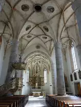 V�ls am Schlern, Gew�lbe und Fl�gelaltar aus dem 15. Jahrhundert in der Pfarrkirche Maria Himmelfahrt (14.09.2019)