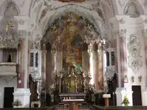 Innenansicht von der kath. Pfarrkirche St. Andreas in Nesselwang (Landkreis Ostallg�u - Juli 2005)