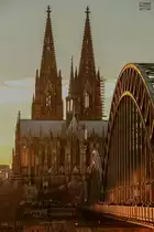 K�lner Dom im Abendlicht, Februar 2019