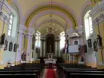 Bekes / Bekesch, Innenraum der Pfarrkirche Hl. Dreifaltigkeit (26.08.2019)