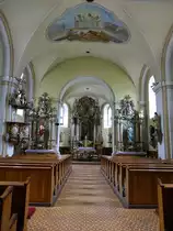 Cadca / Tschadsa, Innenraum der Pfarrkirche St. Bartholom�us, erbaut 1835 (30.08.2019)