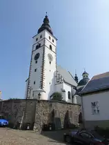 Pribor / Freiberg in M�hren, Pfarrkirche Maria Geburt, erbaut im 14. Jahrhundert (31.08.2019)