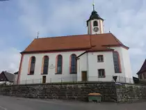 Mainwangen, Pfarrkirche St. Peter und Paul, erbaut bis 1712 (25.05.2017)