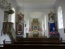 Mauenheim, barocke Alt�re und Kanzel in der St. Bartholom�us Kirche (25.05.2017)