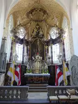 Eckartshausen, barocker Hochaltar in der Wallfahrtskirche Maria Heimsuchung (27.05.2017)