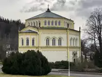 Marienbad am 27. Februar 2020, die R�ckseite der Marienbader Kirche von 1848, gebaut von Johann Gottfried Gutensohn. 