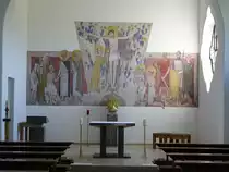 Rothof, St. Cosmas und Damian Kirche, gro�es Wandgem�lde im Chor von Karl Manninger (27.05.2017)