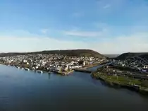 Die Nahe M�ndung in Bingen am Rhein; 15.03.2020