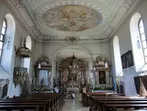 Wipfeld, barocker Innenraum der Pfarrkirche St. Johannes der T�ufer (27.05.2017)