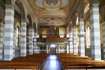 Oberrotweil, Blick zur Orgelempore in der Kirche St.Johannes Baptist, M�rz 2020