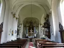 Gaibach, barocker Innenraum der Pfarrkirche Hl. Dreifaltigkeit (28.05.2017)