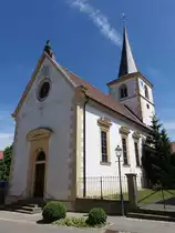Lindach, katholische Filialkirche St. Antonius, Chorturmkirche, Turm und Chor 15. Jahrhundert, Langhaus erbaut 1691 (28.05.2017)