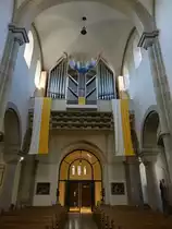 Schweinfurt, Orgelempore in der neuromanischen Hl. Geist Kirche (28.05.2017)