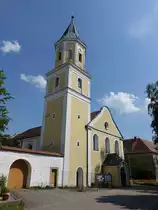 Sch�nthal, ehem. Klosterkirche St. Michael, Saalbau mit eingezogenem Rechteckchor, erbaut bis 1710 (03.06.2017)