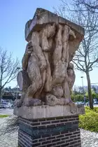 2013 wurde vor der Alten Post in Flensburg ein Denkmal eingeweiht, das an die Opfer der nationalsozialistischen Gewaltherrschaft erinnert. Aufnahme: 21. April 2020.