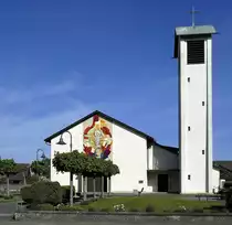 K�rzell in der Ortenau, die evangelische Auferstehungskirche, 1961 erbaut, April 2020