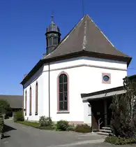 Dundenheim, die katholische Kirche St.Johannes, erbaut 1823-24 von Hans Vo�, April 2020