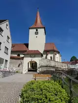 Alfeld, Evangelisch-lutherische Pfarrkirche Sankt Bartholom�us, erbaut im 12. Jahrhundert, Chor 15. Jahrhundert, Langhaus erbaut von 1707 bis 1708 (11.06.2017)