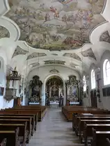 K�mmersbr�ck, barocker Innenraum der kath. Pfarrkirche St. Antonius (11.06.2017)