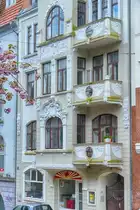 Jugendstil in Flensburg, Toosb�ystra�e 23. Aufnahme: 2. Mai 2020.