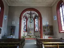 Erlabrunn, Chor der kath. Pfarrkirche St. Andreas, erbaut von 1655 bis 1657 (15.08.2017)