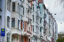 Gr�nderzeit-H�user an der Toosb�ystra�e in Flensburg. Aufnahme: 2. Mai 2020.