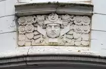 Detail vom Jugendstil-Geb�ude an der Toosb�ystra�e in Flensburg. Aufnahme: 2. mai 2020.
