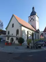 D�rzbach, Ev. Dreifaltigkeitskirche, erbaut bis 1660, Kirchturm von 1783 (15.10.2017)