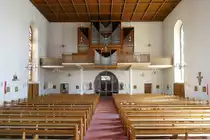 Ichenheim, Blick zur Orgelempore in der Kirche St.Nikolaus, Mai 2020