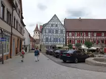 Gro�bottwar, historische Fachwerkh�user am Marktplatz (24.06.2018)