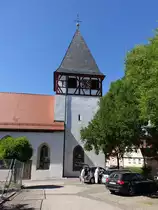 M�nsheim, Ev. Pfarrkirche St. Nikolaus, erbaut im 14. Jahrhundert (01.07.2018)
