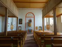 M�hlhausen, Innenraum der Ev. Pfarrkirche Hl. Kreuz (01.07.2018)