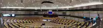 Br�ssel. Panoramafoto des Europ�ischen Parlaments. Aufgenommen von der Besucherterrasse am 30.04.2018.