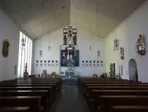 Ramsthal, Innenraum der kath. Pfarrkirche St. Vitus, erbaut von 1959 bis 1960 (07.07.2018)