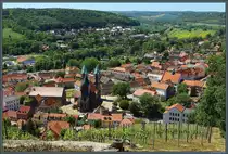 Vom Schlifterweinberg bietet sich ein sch�ner Blick auf das Winzerst�dtchen Freyburg. Zu sehen ist das historische Stadtzentrum mit der St. Marien-Kirche und dem Rathaus sowie den Resten der Stadtbefestigung. (01.06.2020)