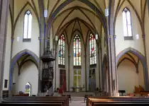 Offenburg, Blick zum Altar in der evangelischen Stadtkirche, Juni 2020