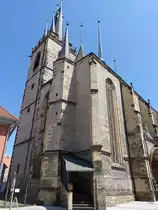 Louny / Laun, St. Nikolaus Kirche, sp�tgotische dreischiffige Kirche, erbaut von 1520 bis 1538 durch den Architekten Benedikt Ried (27.06.2020)