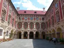 Libochovice / Libochowitz, barocker Innenhof des Barockschloss (27.06.2020)