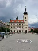 Mlada Boleslav / Jungbunzlau, Renaissance Rathaus, erbaut von 1554 bis 1559 durch Mateo Borgorelli (28.06.2020)