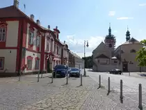 Stara Boleslav / Altbunzlau, St. Wenzel Kirche, St. Kliment Kirche und Dekanatsgeb�ude am St. Vaclav Namesti (28.06.2020)