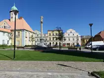 Javornik / Jauernigg, Rathaus und Mariens�ule am Namesti Svobody (01.07.2020)