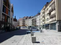 Nysa / Neisse, moderne Geb�ude am Rynek Platz (01.07.2020)