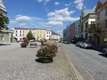 Unicov / Mahrisch Neustadt, Geb�ude am Masarykovo Namesti (01.08.2020)