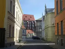 Opava / Troppau, Blick in die Rybi Stra�e mit Chor der Maria Himmelfahrt Kirche (02.08.2020)
