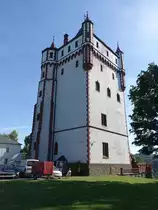 Hradec nad Moravici / Gr�tz, der Wei�e Turm von Schloss Gr�tz (02.08.2020)