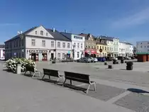 Hlucin / Hultschin, H�user am Hauptplatz Mirove Namesti (02.08.2020)